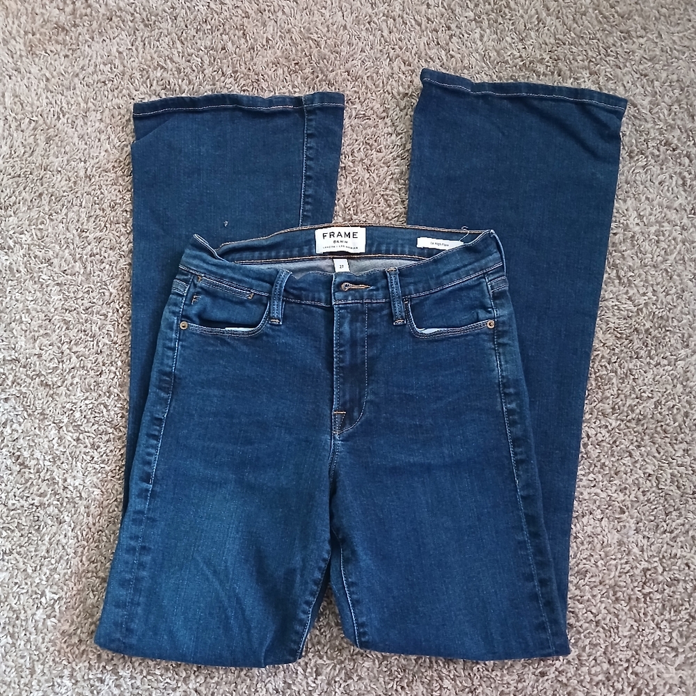 Frame Denim Blue Straight Leg Jeans Classic Style